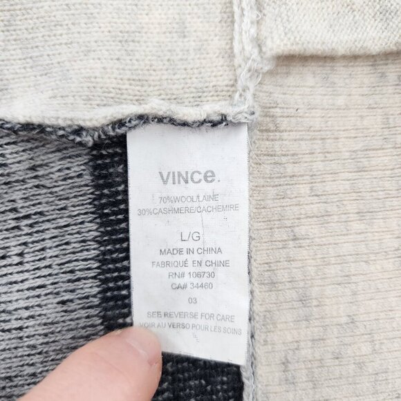 VINCE Variegated Wool & Cashmere Open Front Cardigan Pockets - Picture 8 of 8
